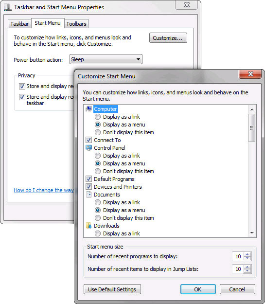 Cá nhân hóa cho menu Start trong Windows 7