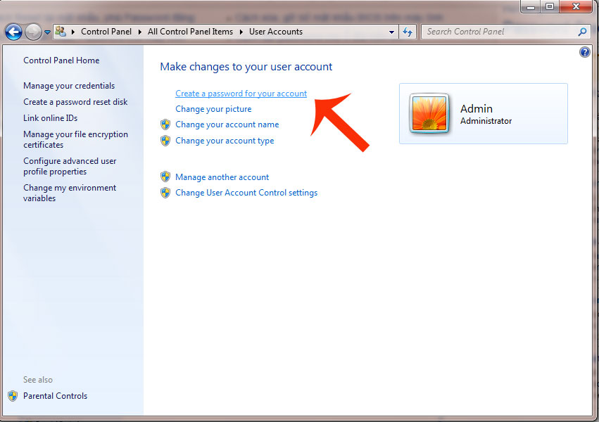 Hướng dẫn đặt password trong Windows 7