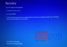 Khắc phục lỗi Recovery Your PC needs to be repaired