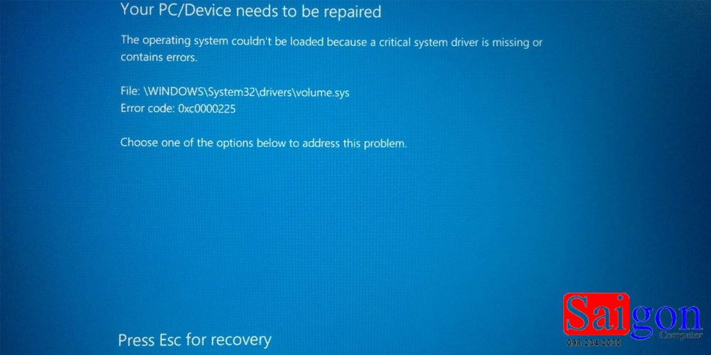 Hướng Dẫn Sửa Lỗi 0xc0000225 