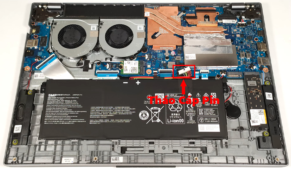 Hướng dẫn thay pin laptop Acer Aspire 16 A16-51GM