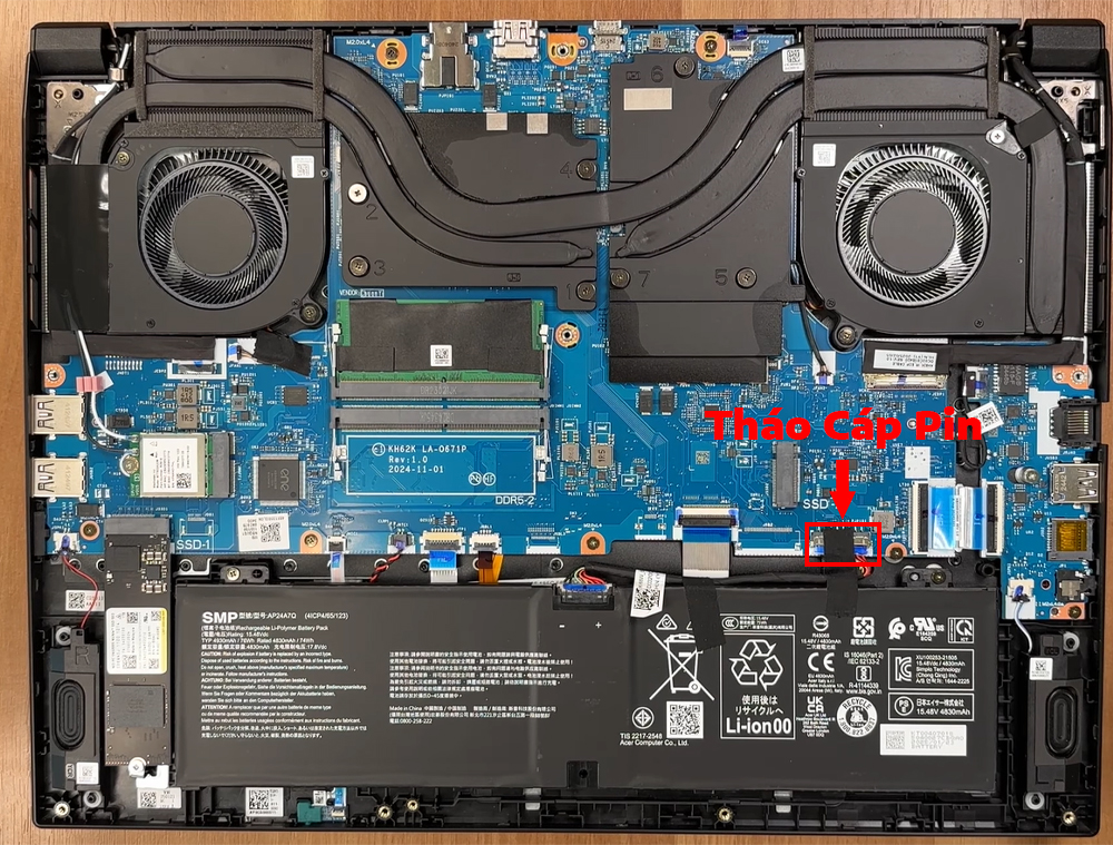 Hướng dẫn thay pin laptop Acer Nitro V 16 AI ANV16-61