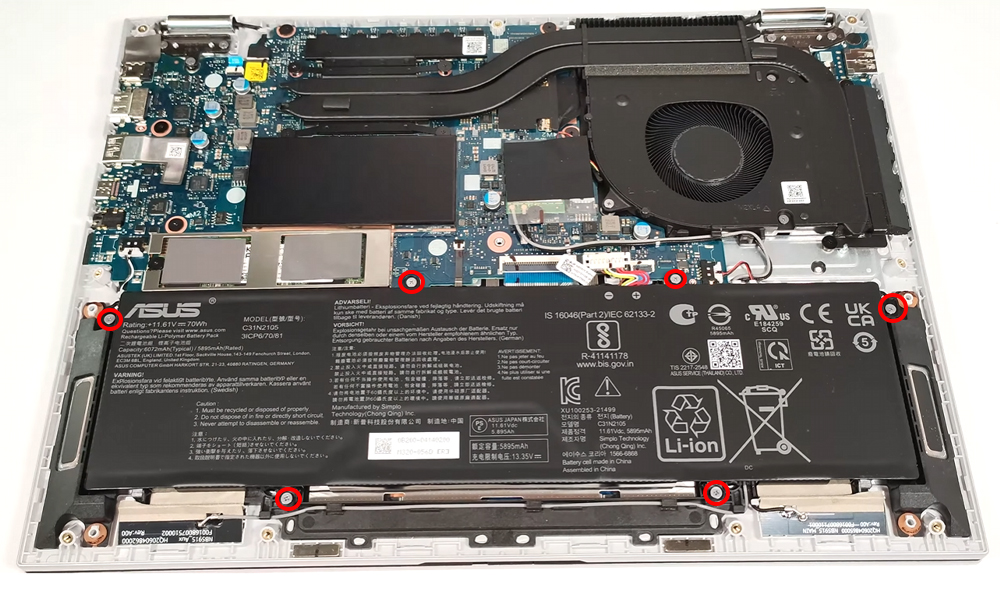 Hướng dẫn thay pin cho laptop ASUS Vivobook S 14 Flip OLED TP3402