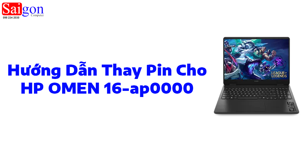Hướng dẫn thay pin laptop HP OMEN 16-ap0000