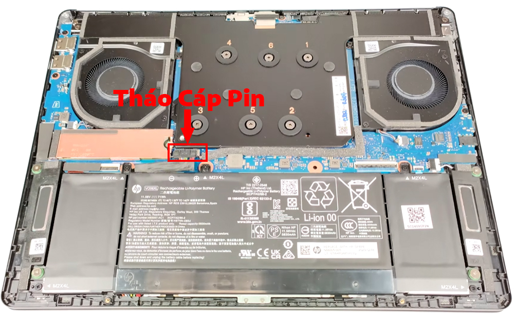 Hướng dẫn thay pin laptop HP OMEN Transcend 14-fb0000