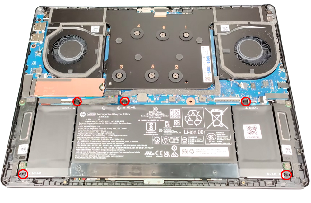 Hướng dẫn thay pin laptop HP OMEN Transcend 14-fb0000