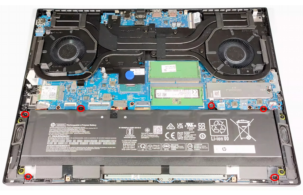 Hướng dẫn thay pin laptop HP OMEN Transcend 16 u1000