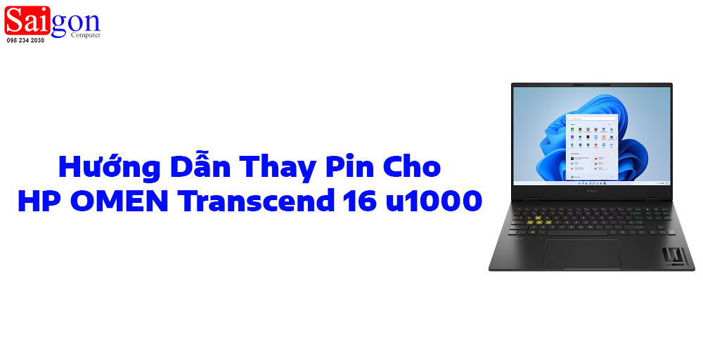 Hướng dẫn thay pin laptop HP OMEN Transcend 16 u1000