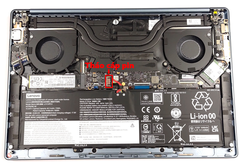 Hướng dẫn thay pin cho laptop Lenovo Yoga Slim 7i ProX