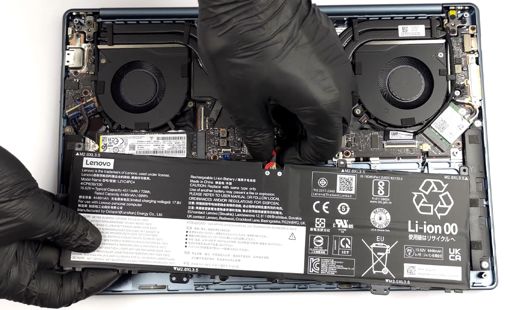 Hướng dẫn thay pin cho laptop Lenovo Yoga Slim 7i ProX