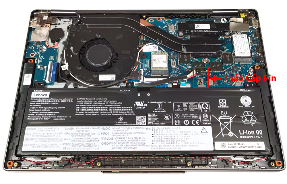 Hướng dẫn thay pin cho Lenovo Yoga 7 2 in 1 gen 9 14 amd