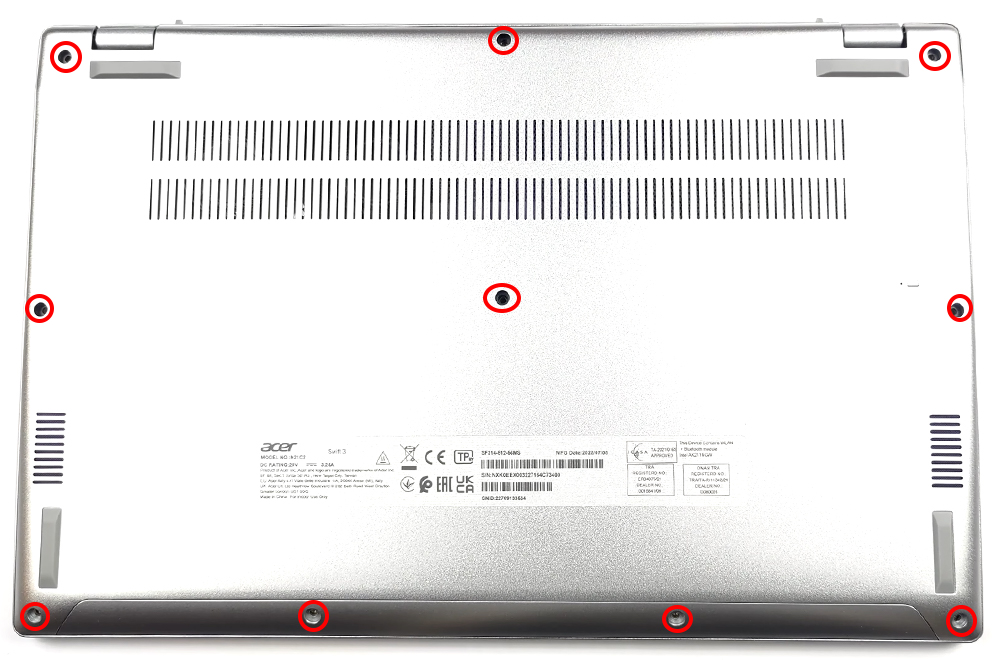 Hướng dẫn thay pin laptop Acer Swift 3 SF314-512