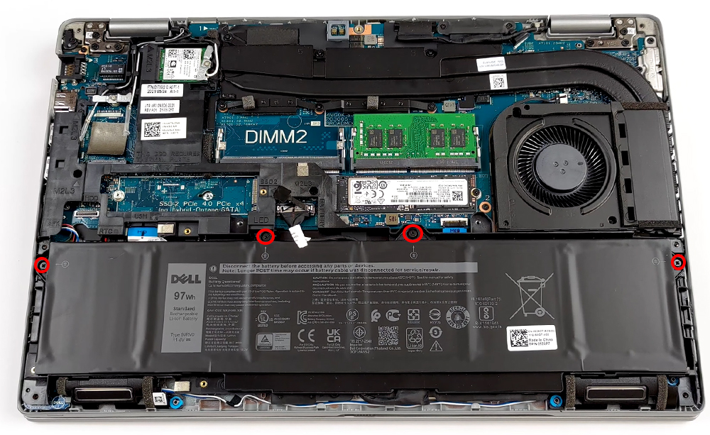 Hướng dẫn thay pin laptop Dell Precision 15 3561