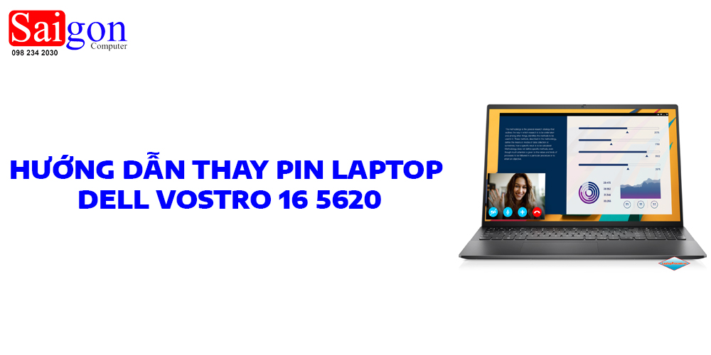Hướng dẫn thay pin laptop Dell Vostro 16 5620