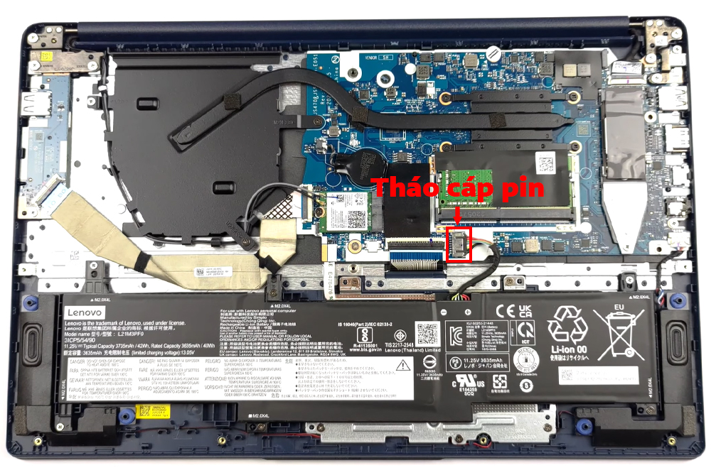 Hướng dẫn thay pin laptop Lenovo IdeaPad 1 15inch 2022