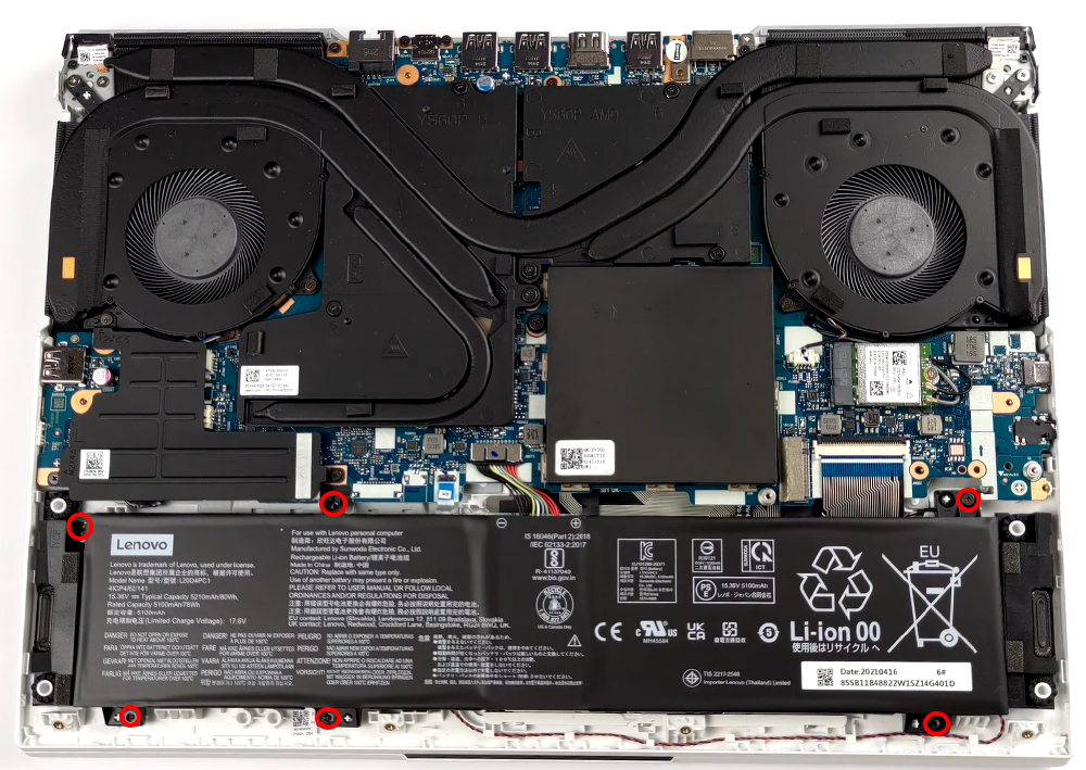 Hướng dẫn thay pin laptop Lenovo Legion 5 Pro 16inch