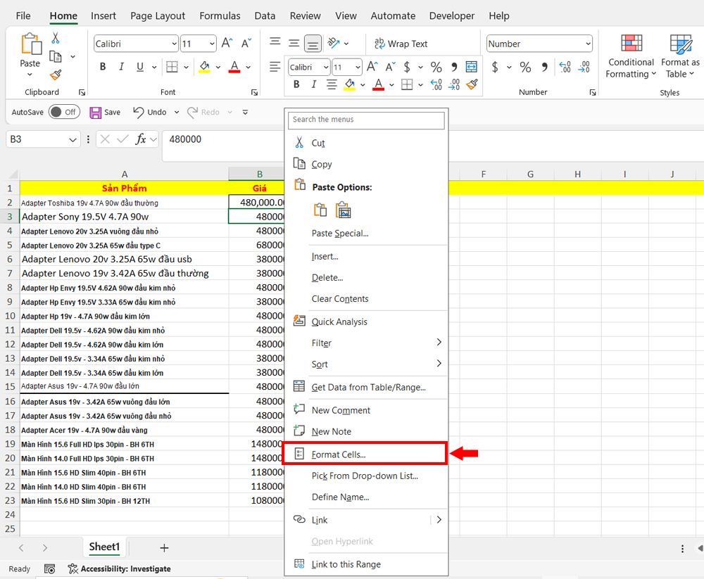Hướng Dẫn Thêm Dấu Phẩy Vào Các Số Trong Excel