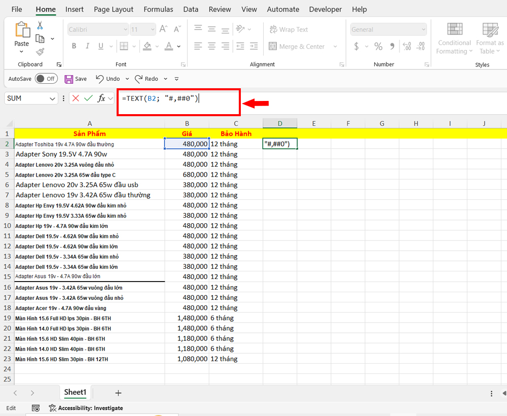 Hướng Dẫn Thêm Dấu Phẩy Vào Các Số Trong Excel