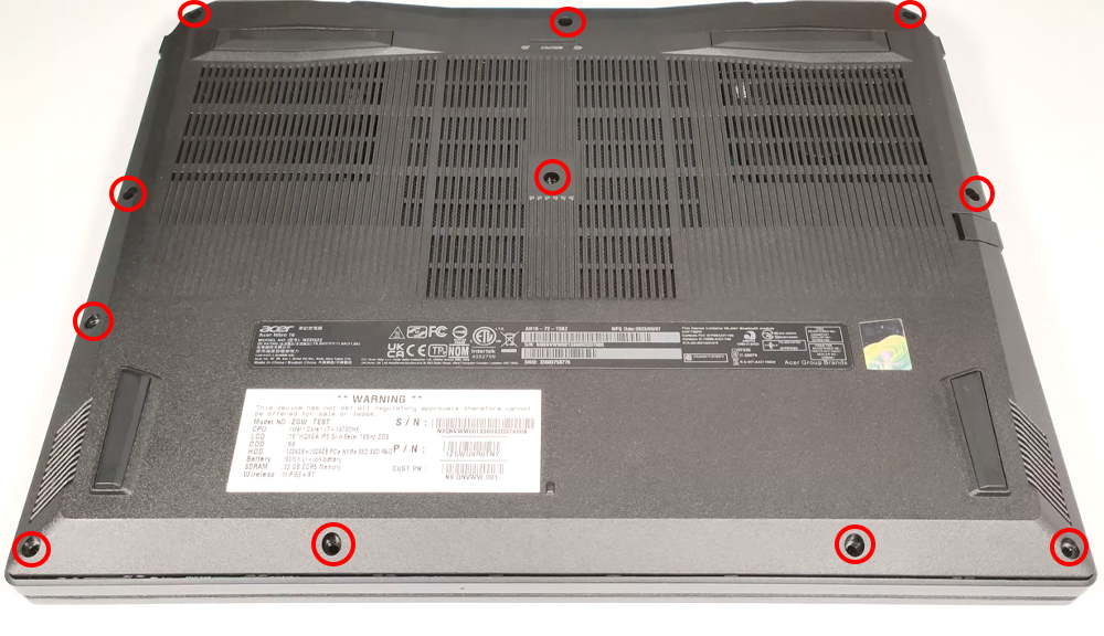 Hướng dẫn vệ sinh Acer Nitro 16 AN16-72