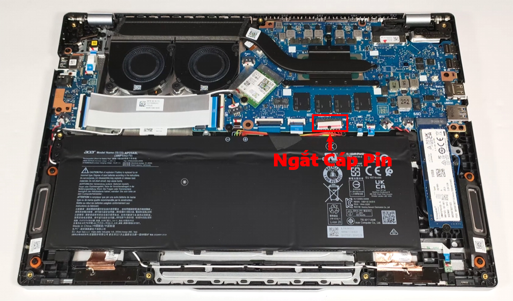 Hướng dẫn vệ sinh laptop Acer Swift Go 14 OLED SFG14-73