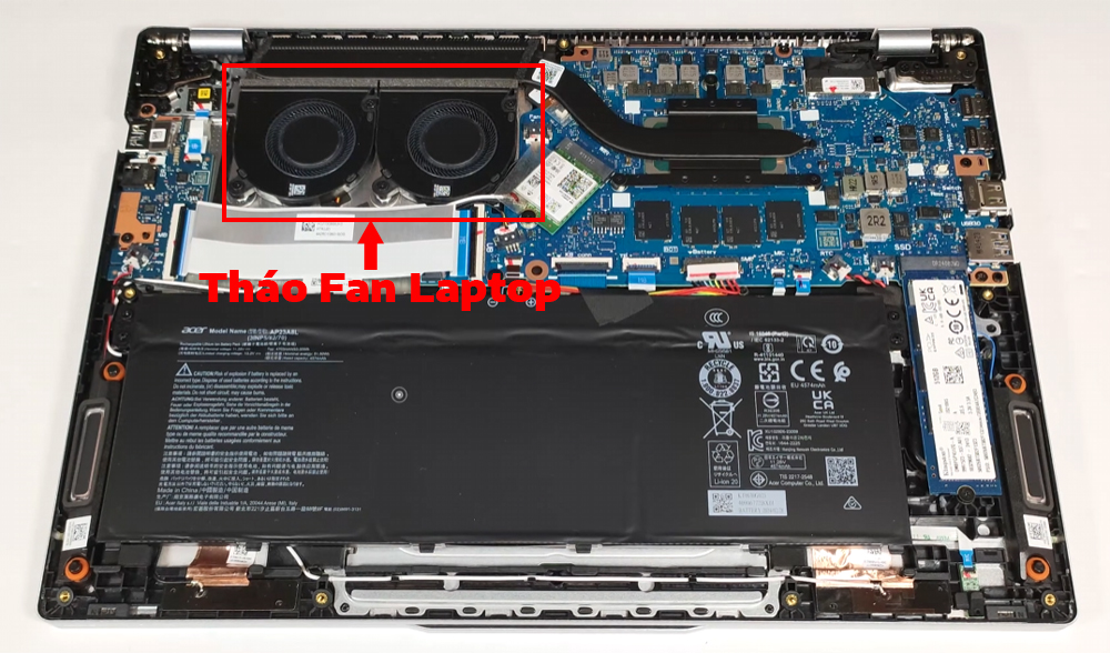 Hướng dẫn vệ sinh laptop Acer Swift Go 14 OLED SFG14-73