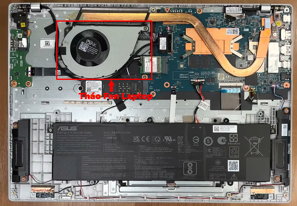 Hướng dẫn vệ sinh laptop ASUS Vivobook 16 X1607