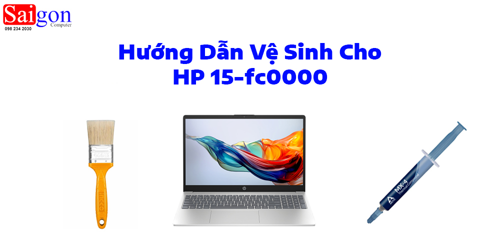 Hướng dẫn vệ sinh laptop HP 15-fc0000