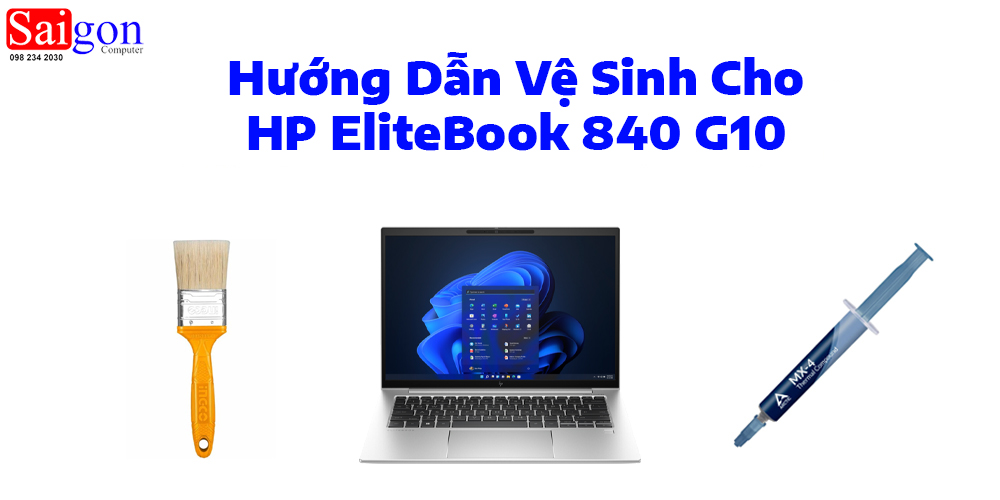 Trong bài viết dưới đây, Saigon Computer sẽ hướng dẫn cho các bạn các bước để có thể tự mình vệ sinh laptop HP EliteBook 840 G10 ngay tại nhà nhé! Các bước vệ sinh cho laptop HP EliteBook 840 G10 Trước khi tiến hành vệ sinh cho laptop, bạn cần chuẩn bị đầy đủ một bộ dụng cụ tháo lắp chuyên dụng và keo tản nhiệt mới để thay thế cho lớp keo cũ, giúp đảm bảo hiệu quả làm mát của máy sau khi vệ sinh. Chi tiết các bước vệ sinh laptop: Bước 1: Tháo mặt lưng laptop Trước tiên, hãy tháo tất cả các ốc vít trên mặt lưng của laptop và cẩn thận tháo mặt lưng ra khỏi máy. Bước 2: Ngắt kết nối pin Tiếp theo, hãy tháo pin ra khỏi máy, tránh ảnh hưởng đến các linh kiện khác trong máy. Bước 3: Tháo ốc ở khu vực tản nhiệt Tháo tất cả các ốc vít ở khu vực tản nhiệt theo các vị trí đã được đánh dấu. Bước 4: Tháo quạt tản nhiệt Tháo hết ốc cố định quạt và ngắt cáp kết nối quạt với mainboard. Sau khi hoàn thành, nhẹ nhàng gỡ quạt ra khỏi máy. Bước 5: Vệ sinh quạt tản nhiệt Dùng cọ mềm để quét sạch bụi bám trên quạt, đảm bảo không còn bụi tích tụ. Bước 6: Vệ sinh thanh tản nhiệt Sử dụng cọ để làm sạch bụi bẩn trên các khe tản nhiệt của thanh tản nhiệt. Bước 7: Tra keo tản nhiệt mới Lau sạch keo tản nhiệt cũ trên CPU, sau đó tra keo tản nhiệt mới vào các bề mặt này. Bước 8: Lắp lại bộ tản nhiệt Lắp lại thanh tản nhiệt vào vị trí cũ, đảm bảo các ốc vít được siết chặt như ban đầu. Bước 9: Lắp lại quạt tản nhiệt Lắp quạt tản nhiệt trở lại vị trí cũ và gắn lại cáp kết nối quạt với mainboard. Bước 10: Kết nối lại pin Lắp lại cáp kết nối pin vào mainboard, đảm bảo kết nối chắc chắn. Bước 11: Lắp lại mặt lưng Cuối cùng, lắp lại mặt lưng của laptop và siết chặt tất cả các ốc vít để hoàn thành quá trình vệ sinh. Với những bước hướng dẫn trên, bạn đã có thể tự tin vệ sinh cho chiếc laptop của mình một cách hiệu quả. Tuy nhiên, nếu bạn không tự làm tại nhà được hoặc không có thời gian để thực hiện, đừng ngần ngại mang máy đến các trung tâm sửa chữa uy tín, nơi các kỹ thuật viên giàu kinh nghiệm sẽ giúp bạn vệ sinh laptop một cách tỉ mỉ, đảm bảo máy hoạt động ổn định và lâu dài. Một gợi ý tuyệt vời cho bạn là Saigon Computer, nơi không chỉ cung cấp dịch vụ vệ sinh laptop chuyên nghiệp tại cửa hàng mà còn có dịch vụ vệ sinh tại nhà vô cùng tiện lợi. Để đặt lịch vệ sinh laptop tại nhà, bạn chỉ cần liên hệ qua Hotline: 098 234 2030 hoặc 0908 809 527. Hãy để Saigon Computer chăm sóc chiếc laptop của bạn, giúp nó luôn trong trạng thái tốt nhất!