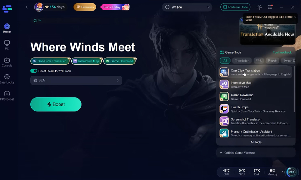 Hướng Dẫn Việt Hóa Game Where Winds Meet Bằng LagoFast