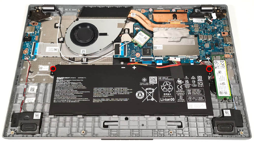 Hướng dẫn thay pin laptop Acer Aspire 15 A15-41M