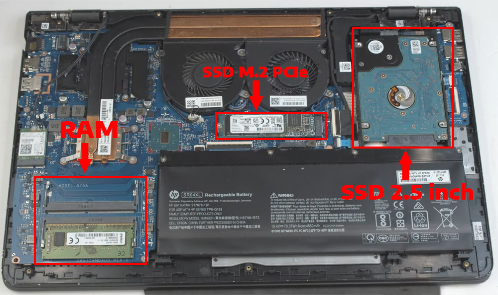 N&acirc;ng cấp Ram, SSD Laptop HP Pavilion 15-cs1044TX