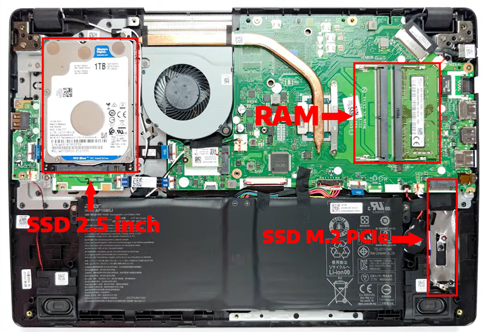 N&acirc;ng cấp Ram, SSD Laptop Acer Aspire 3 A315-42