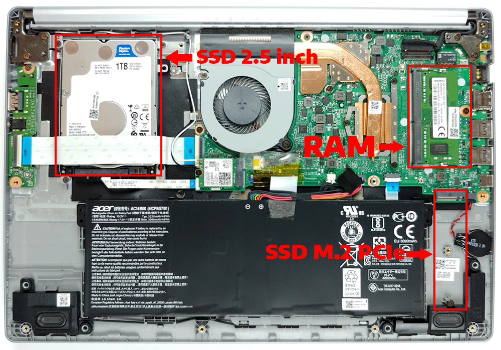 N&acirc;ng cấp Ram, SSD Laptop Acer Aspire 5 A515-54