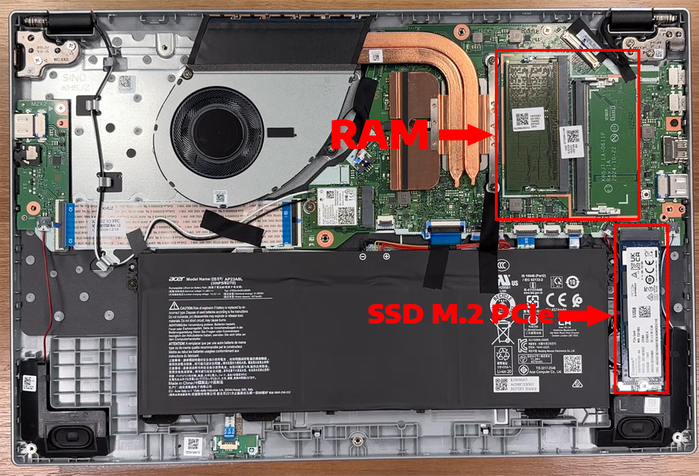 N&acirc;ng cấp Ram, SSD Laptop Acer Aspire Go 15 AG15-71P
