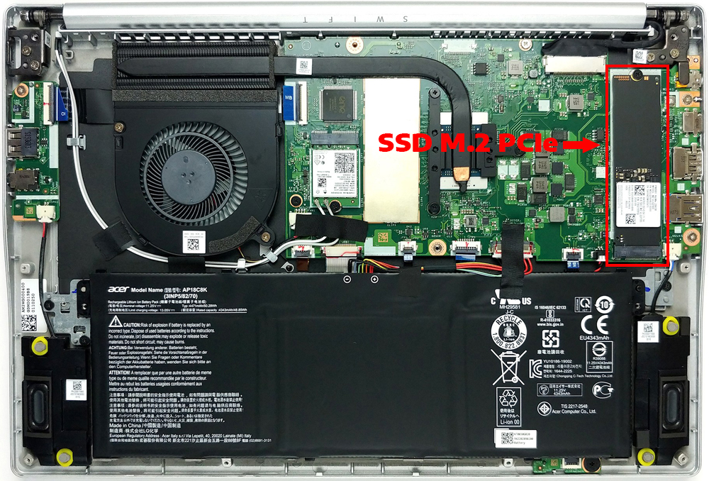 N&acirc;ng cấp Ram, SSD Laptop Acer Swift 3 SF314-42