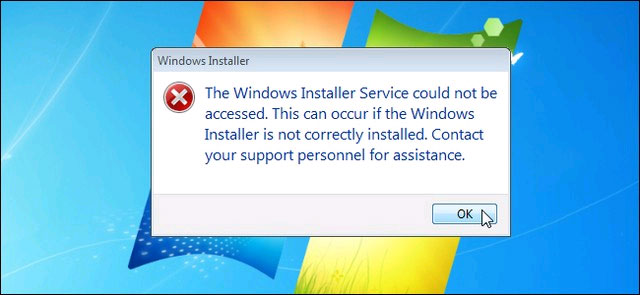 Sửa lỗi Windows Installer Service trong Windows 7