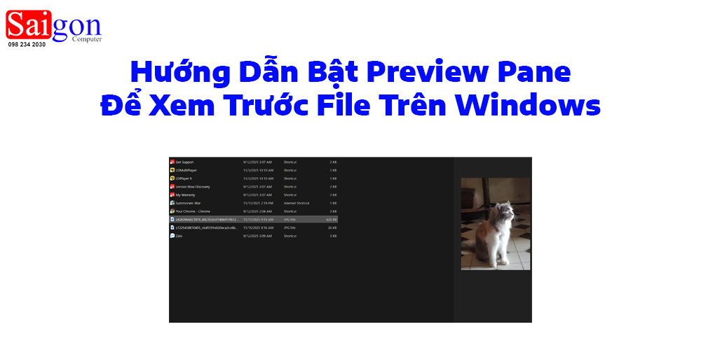 Hướng Dẫn Bật Preview Pane Để Xem Trước File Trên Windows