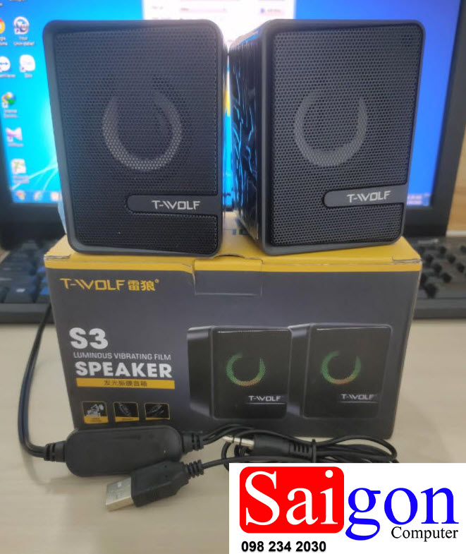 Loa vi tính T-WOLF S3 LED chính hãng