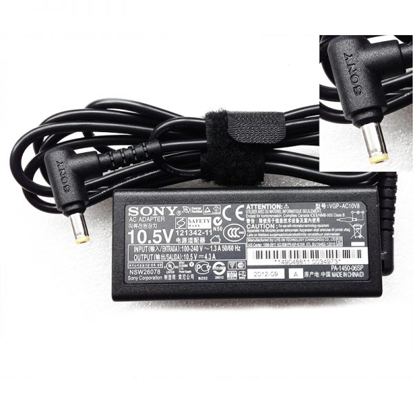 Sạc Laptop Sony 45W 10.5V – 4.3A (Đầu Tròn Nhỏ)
