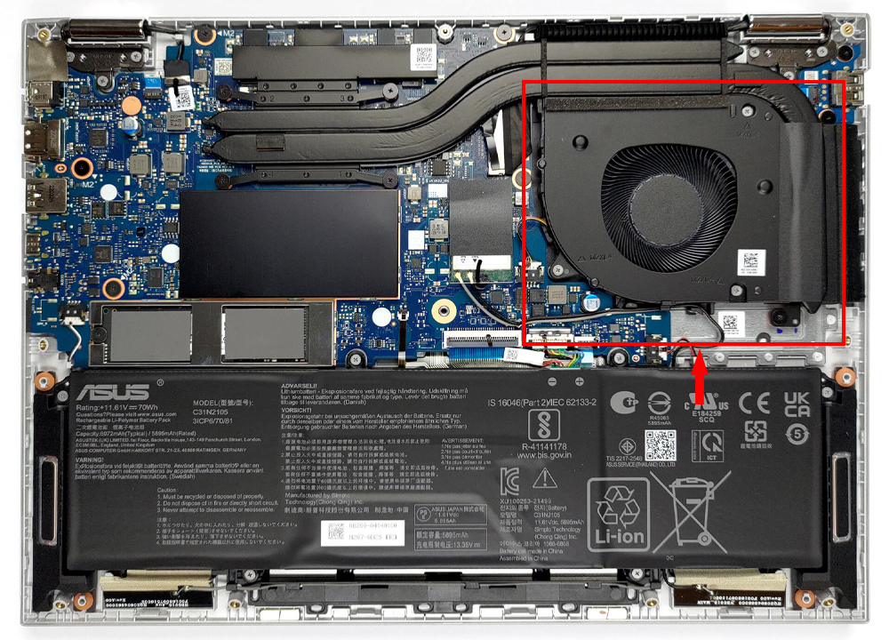 Quạt Tản Nhiệt Laptop ASUS Vivobook S14 Flip OLED TN3402